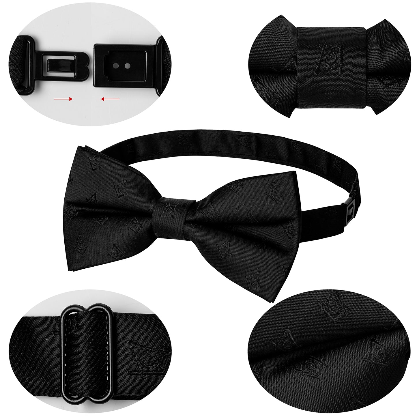 Freemason Masonic Bow tie for men-Black