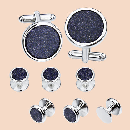 HAWSON  Elegant Stone Cufflinks and Studs Set for Men