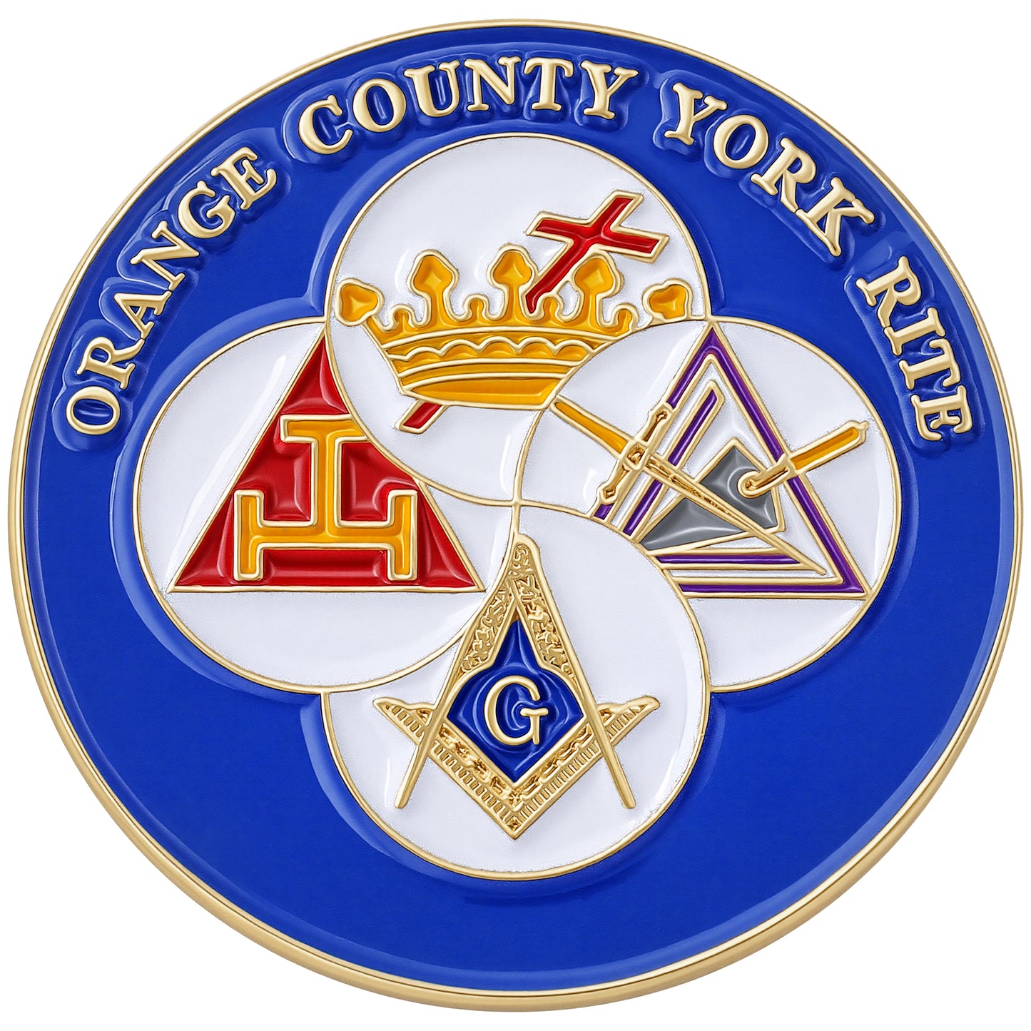 Orange County York Rite Lapel Pin Gold Plated Enamel for Freemasons | Masonic Lodge Accessory Gift