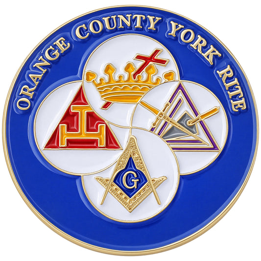 Orange County York Rite Lapel Pin Gold Plated Enamel for Freemasons | Masonic Lodge Accessory Gift