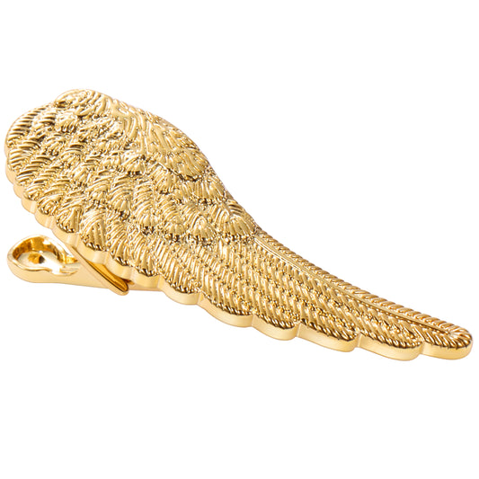 1.5 Inch Angel Wing Gold Tone Tie Clip