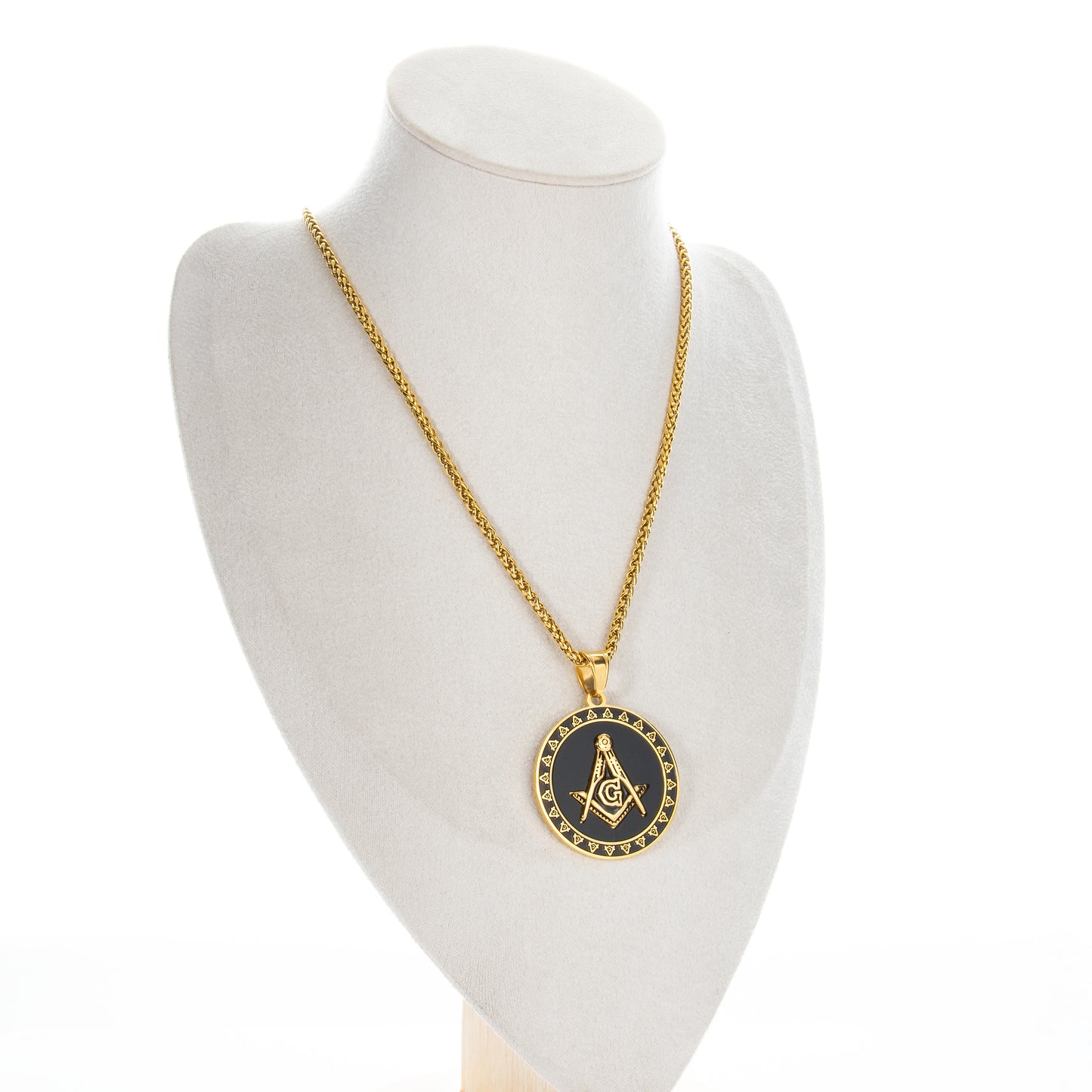 Classic Masonic Pendant with Gold Chain Necklace