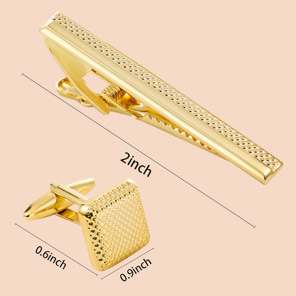 HAWSON Metal Cufflinks and Tie Clip for Men