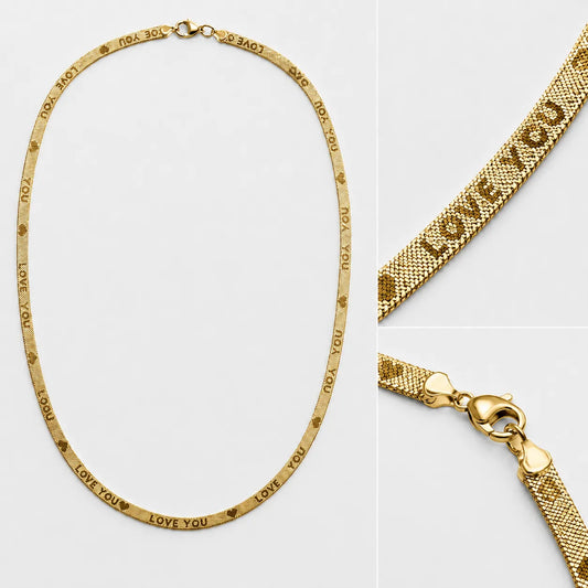 Gold Snake Chain Necklace Wholesale – LOVE YOU Message Design