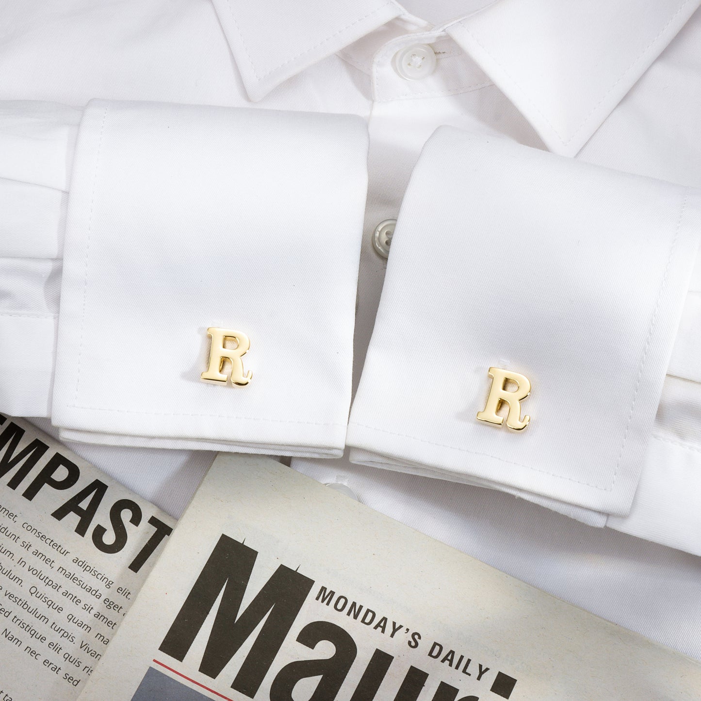 HAWSON Gold Tone Initial Cufflinks for Men