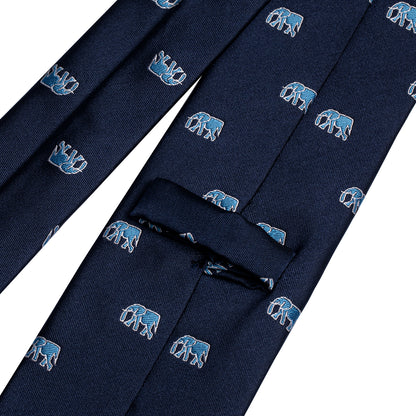 Elephant Embroidered Tie