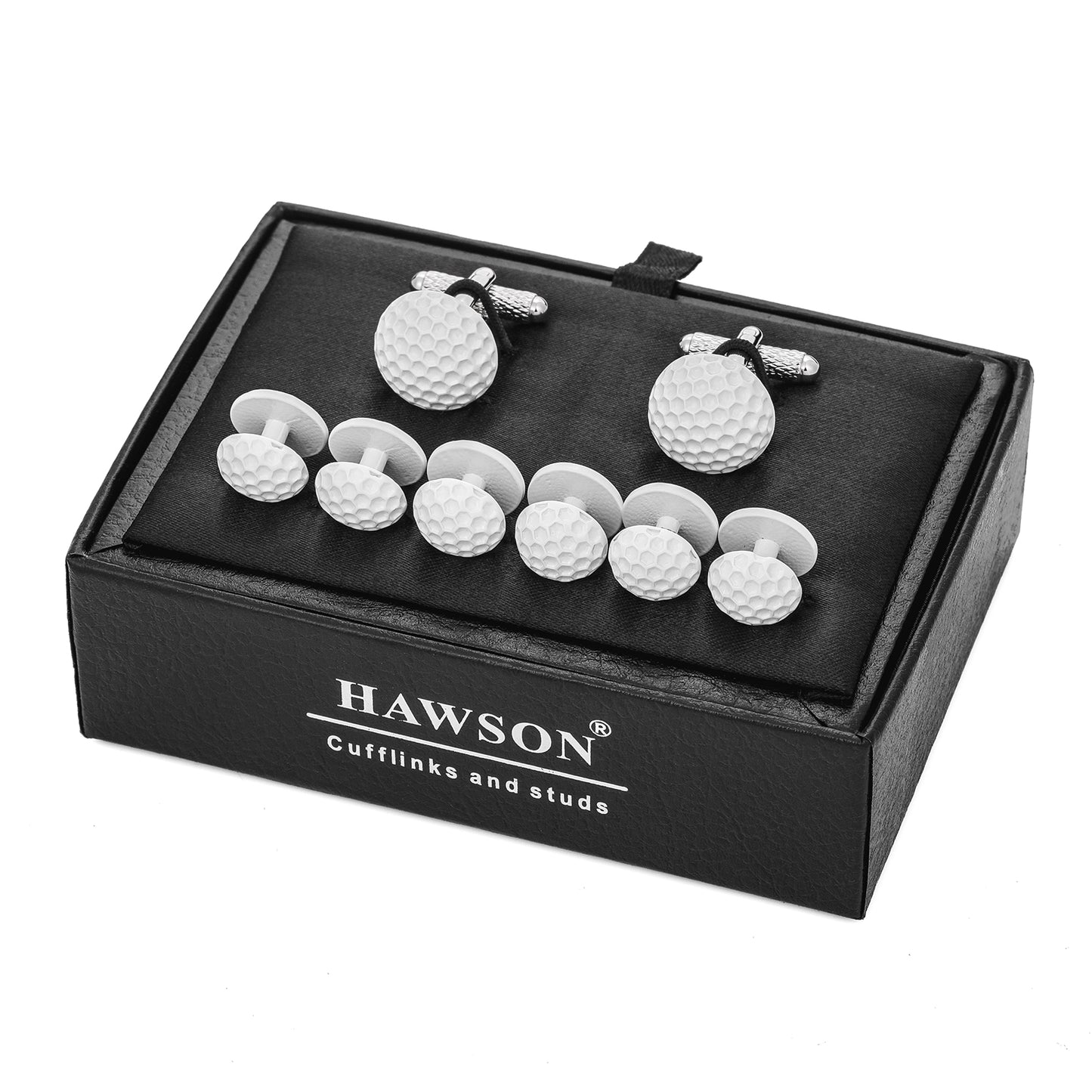 Golf cufflinks and studs for men