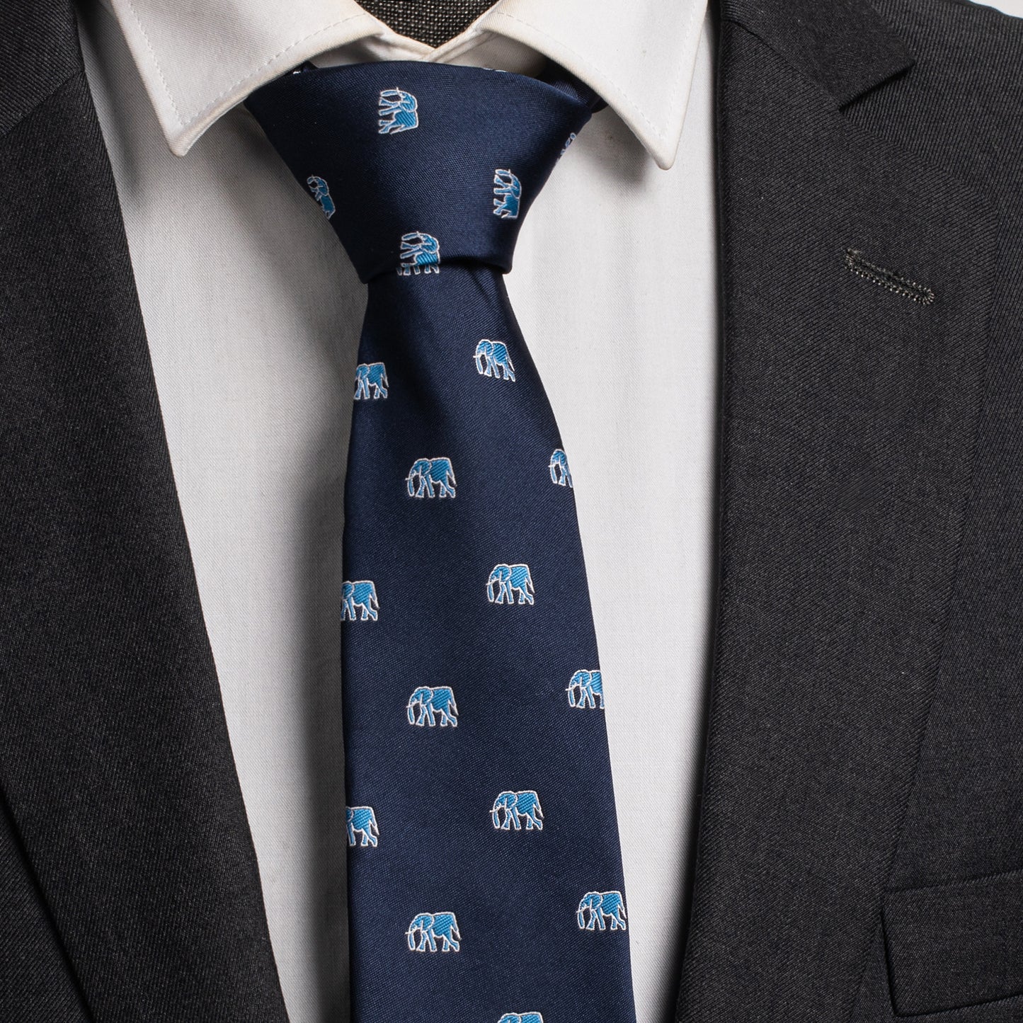 Elephant Embroidered Tie