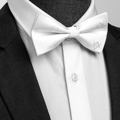 Freemason Masonic Bow tie for men-White