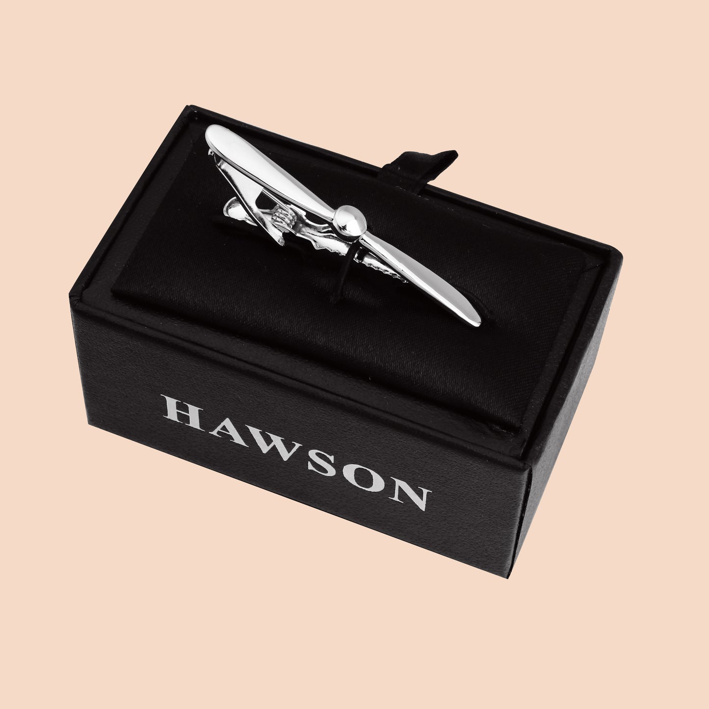 HAWSON 2 inch Novelty Propeller Silver Tone Tie Clip for Men
