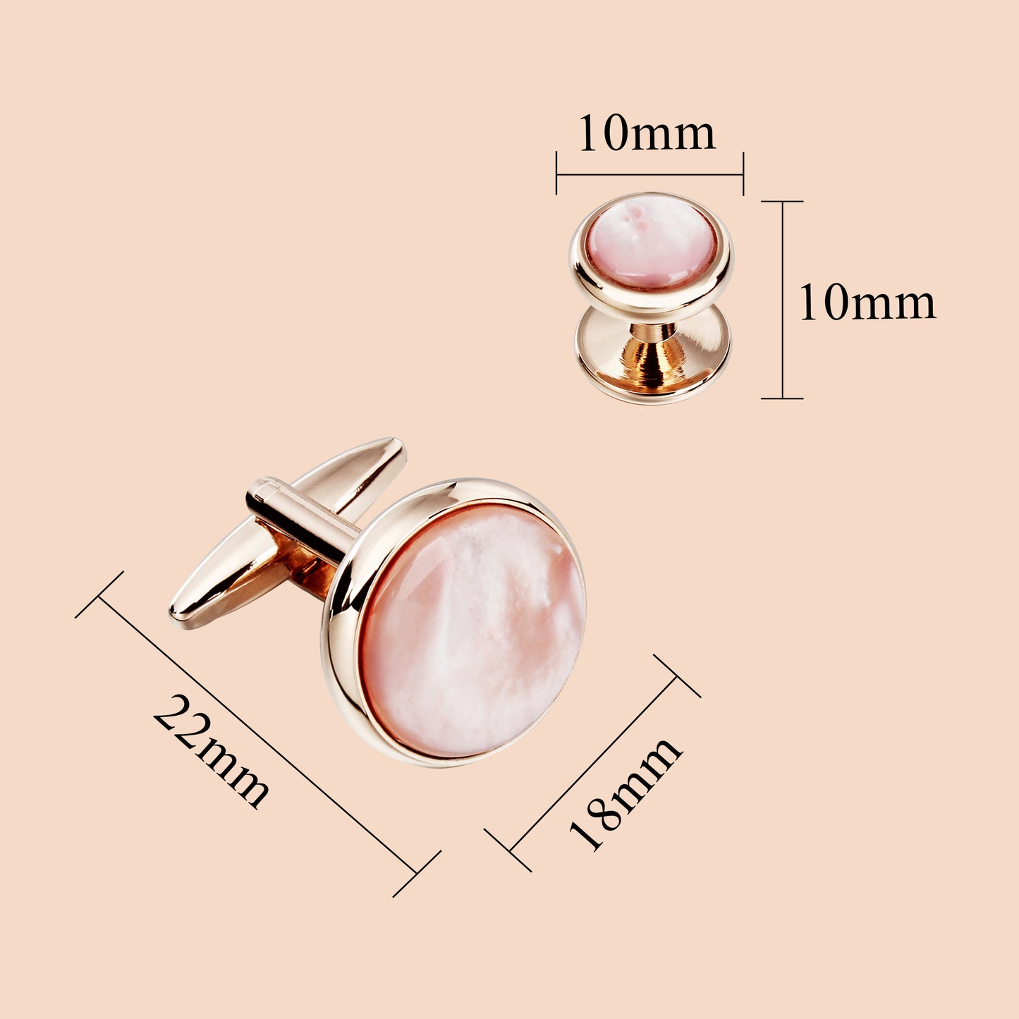 HAWSON Mother of Pearl Cufflinks and Studs for Men