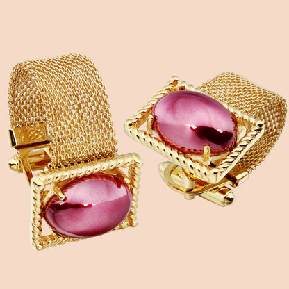 HAWSON Artificial Pearl Cufflinks with Chain