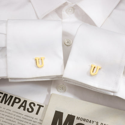 HAWSON Gold Tone Initial Cufflinks for Men