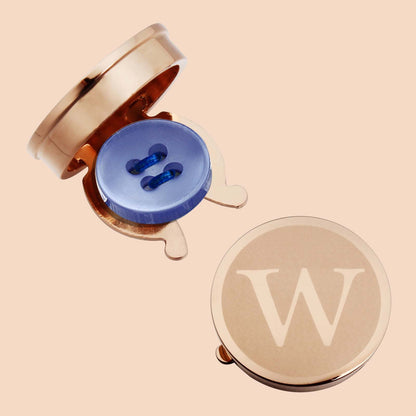 HAWSON Rose Gold Tone Initial Cufflinks for Men