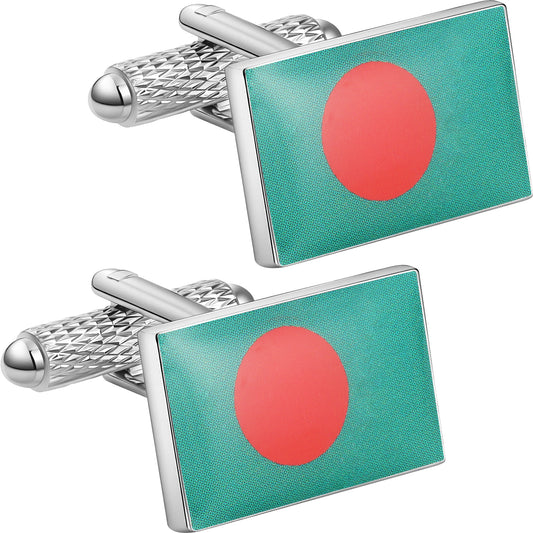 Bangladesh Flag Cufflinks, Enamel Cuff Links for Men Business Wedding Gift
