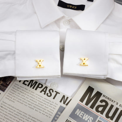 HAWSON Gold Tone Initial Cufflinks for Men