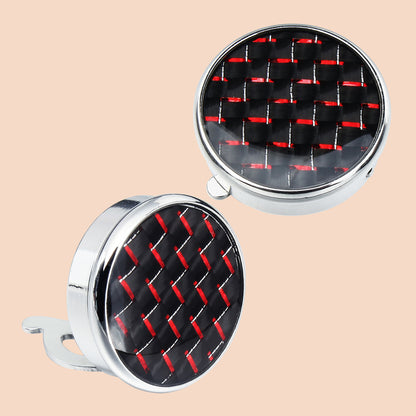 HAWSON Round Carbon Fiber Cufflinks for Men