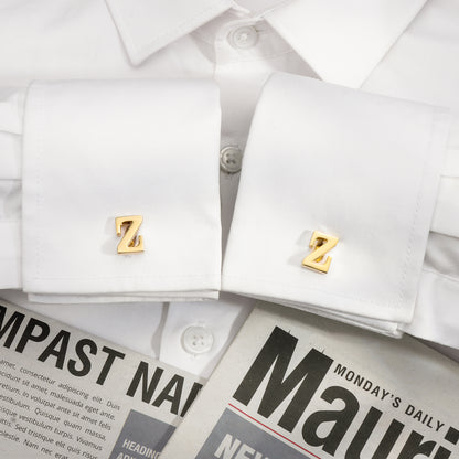 HAWSON Gold Tone Initial Cufflinks for Men