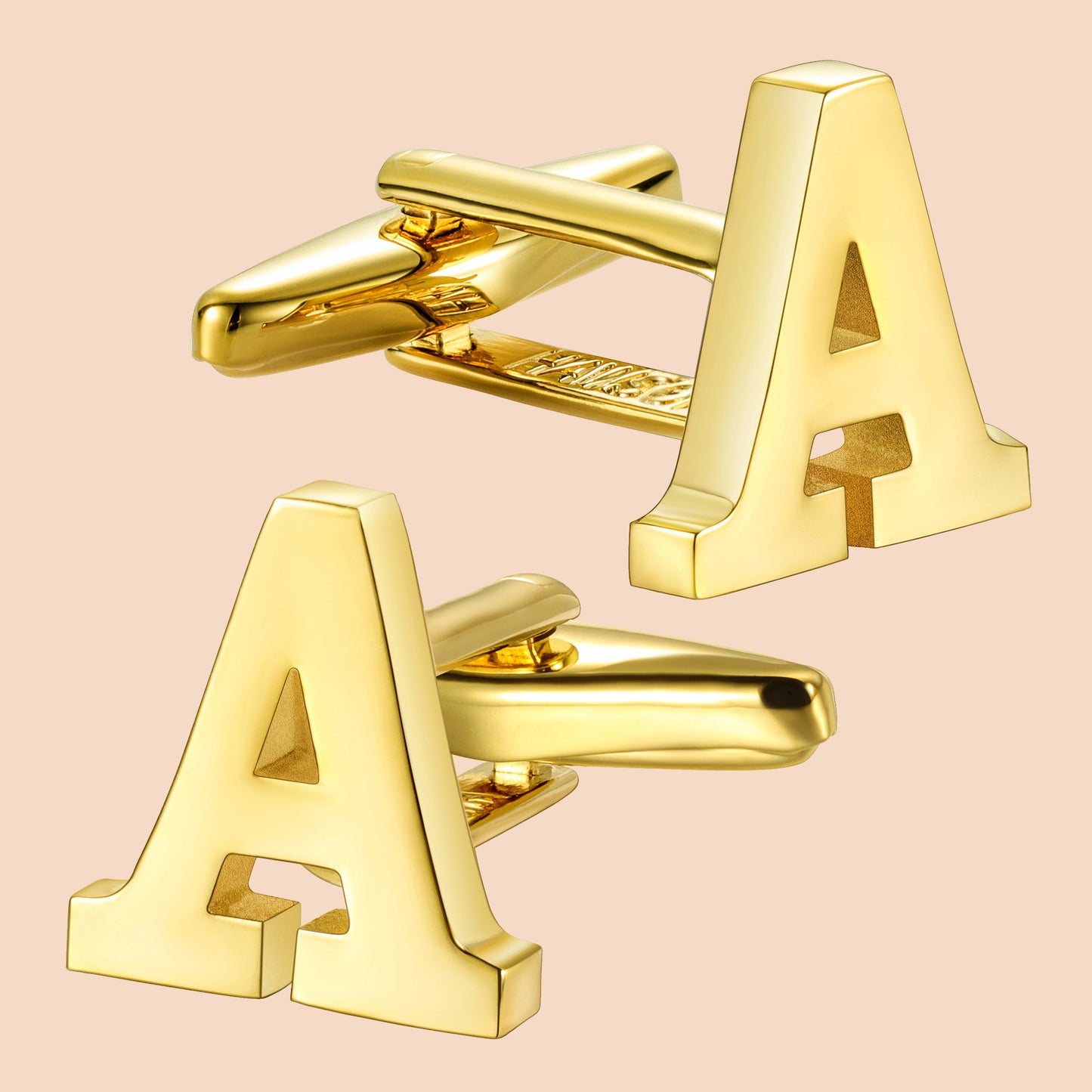 HAWSON Gold Tone Initial Cufflinks for Men