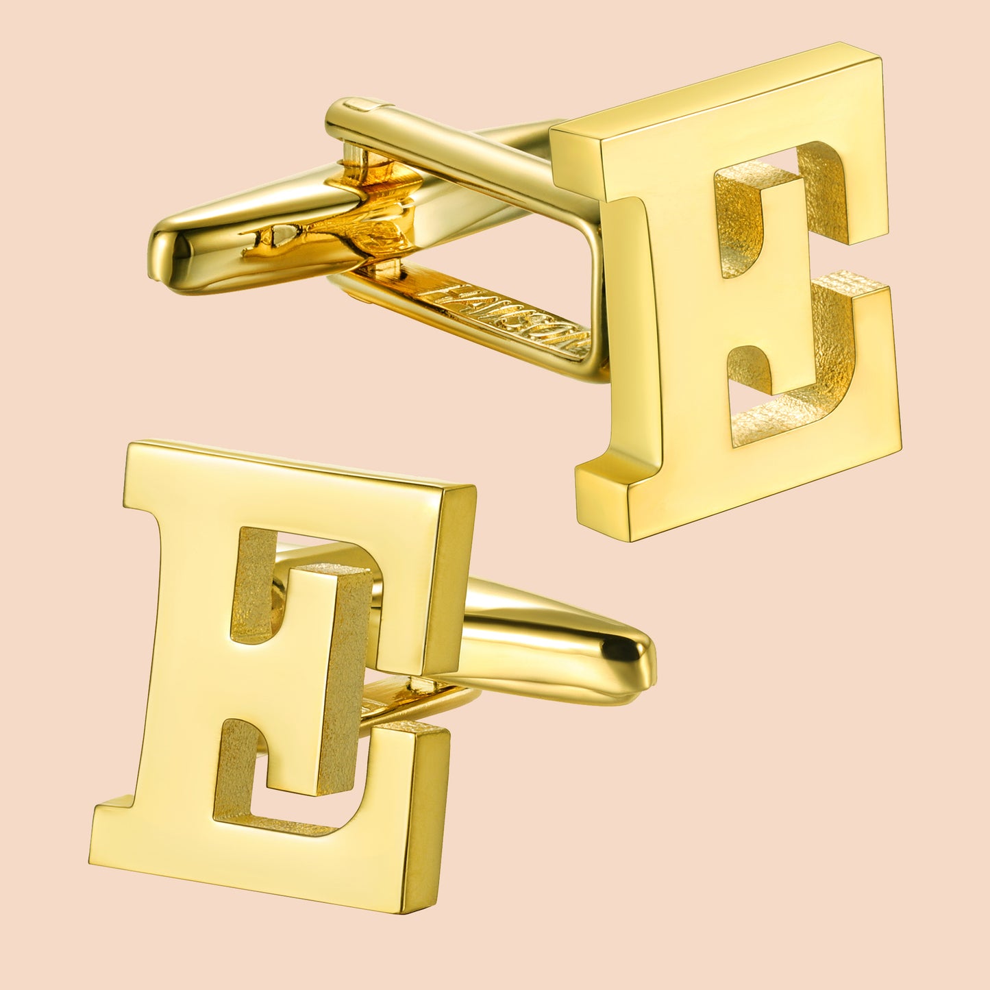 HAWSON Gold Tone Initial Cufflinks for Men