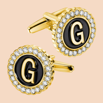 HAWSON Gold Tone Initial Cufflinks for Men