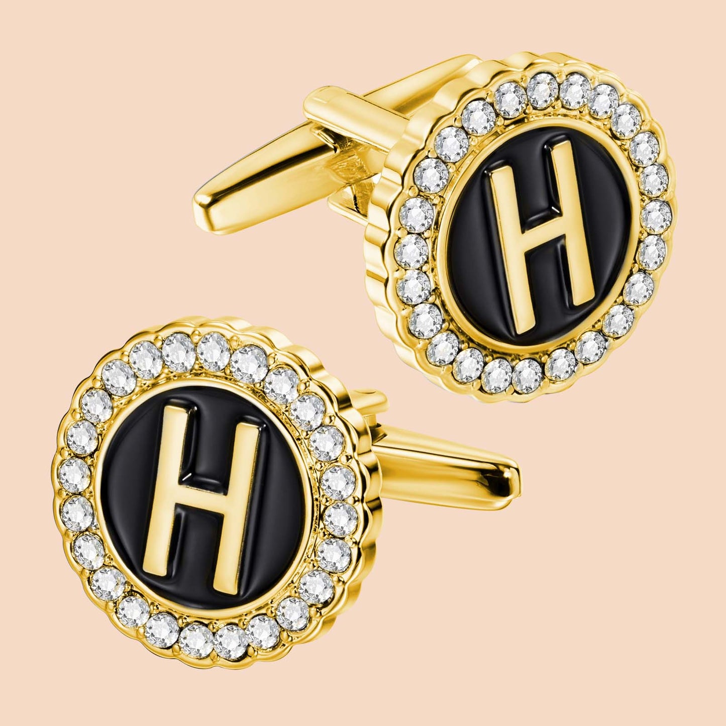 HAWSON Gold Tone Initial Cufflinks for Men