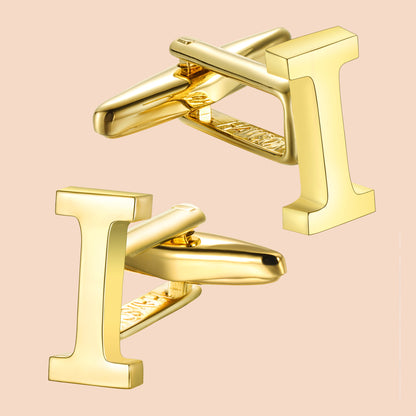 HAWSON Gold Tone Initial Cufflinks for Men