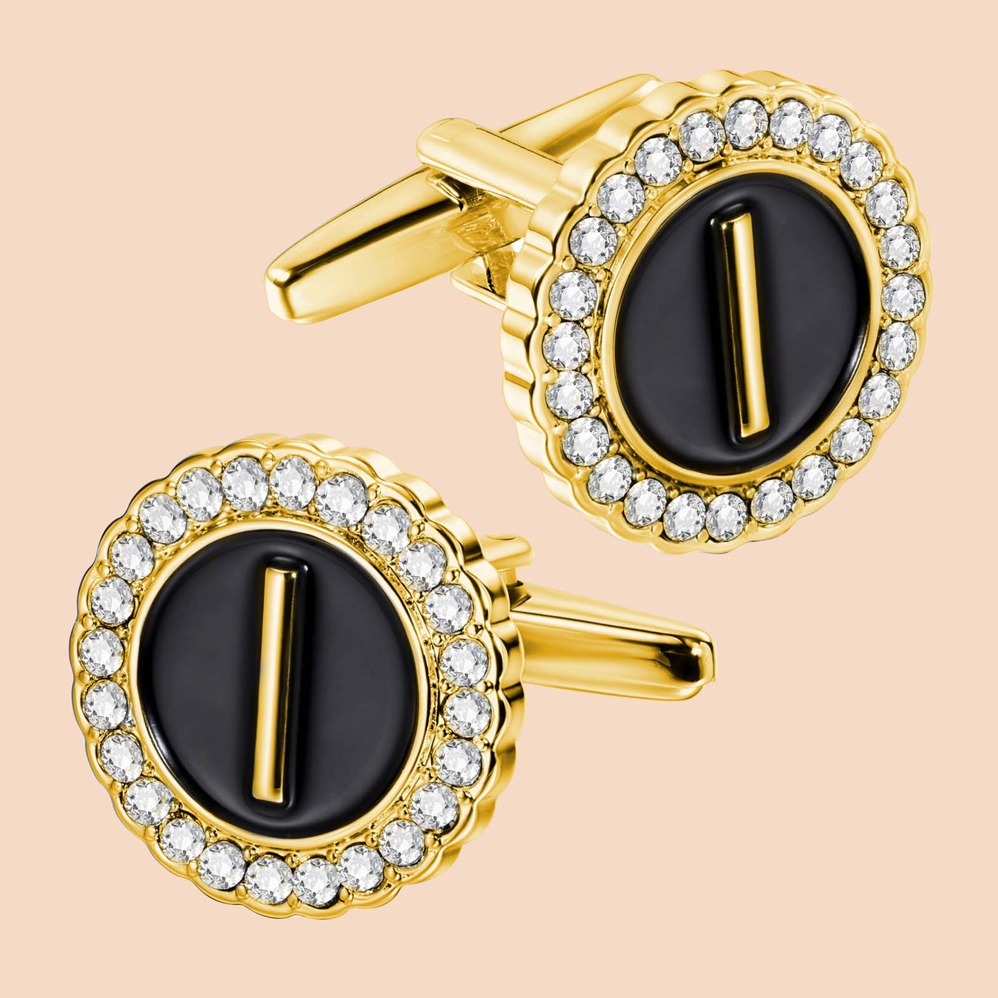 HAWSON Gold Tone Initial Cufflinks for Men