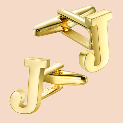 HAWSON Gold Tone Initial Cufflinks for Men