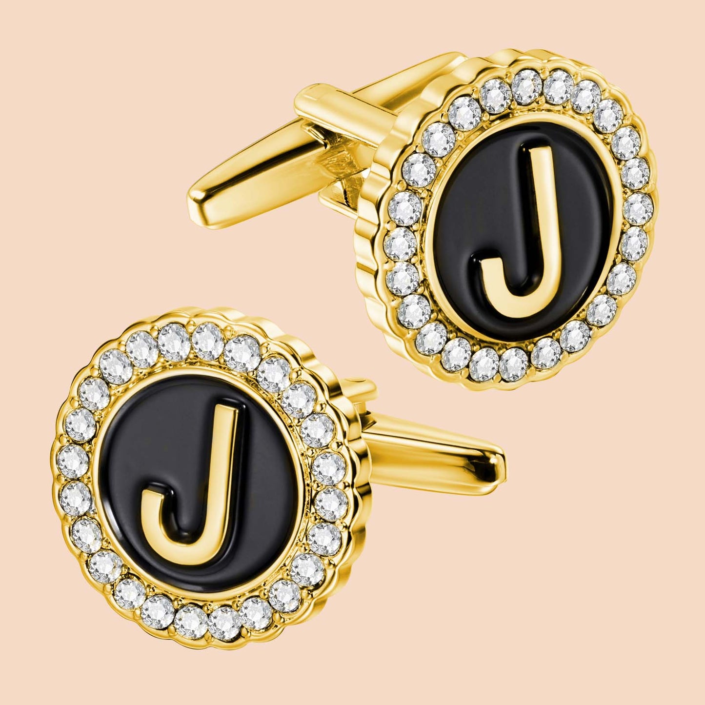 HAWSON Gold Tone Initial Cufflinks for Men