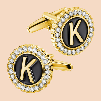 HAWSON Gold Tone Initial Cufflinks for Men