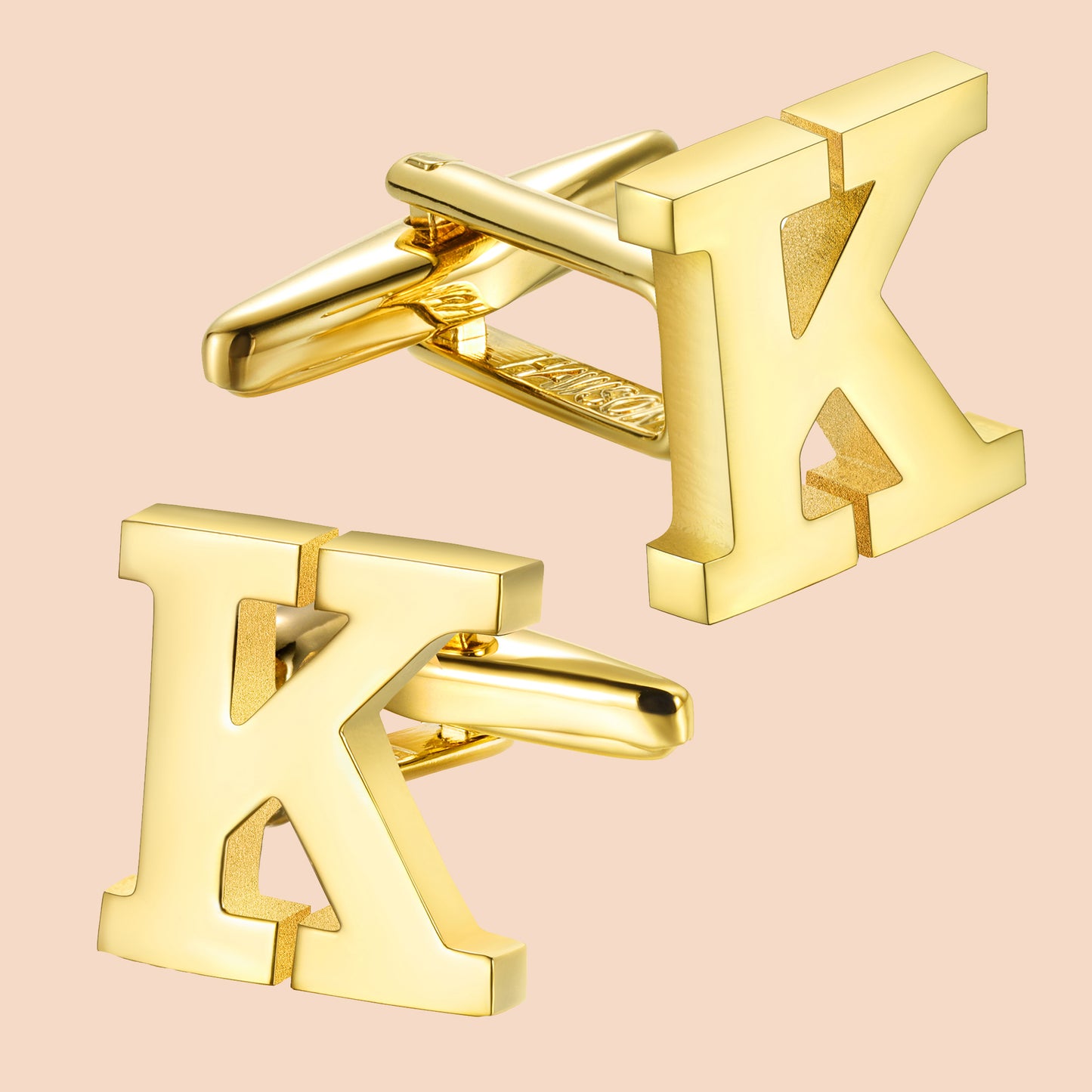 HAWSON Gold Tone Initial Cufflinks for Men