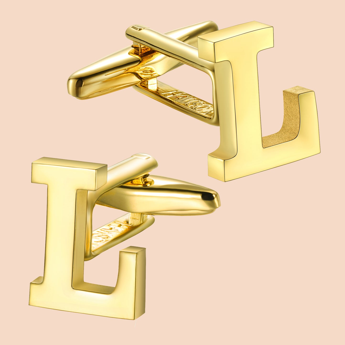 HAWSON Gold Tone Initial Cufflinks for Men