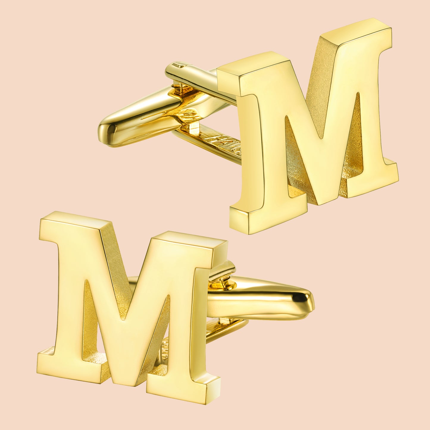 HAWSON Gold Tone Initial Cufflinks for Men