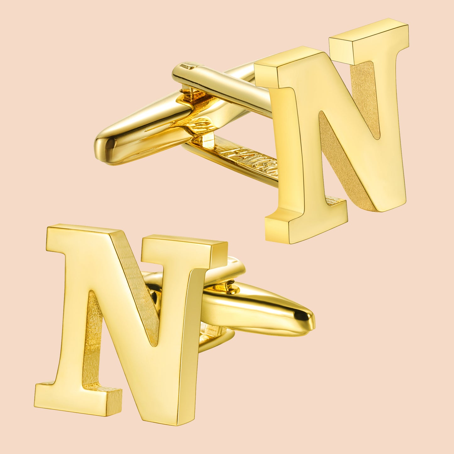 HAWSON Gold Tone Initial Cufflinks for Men