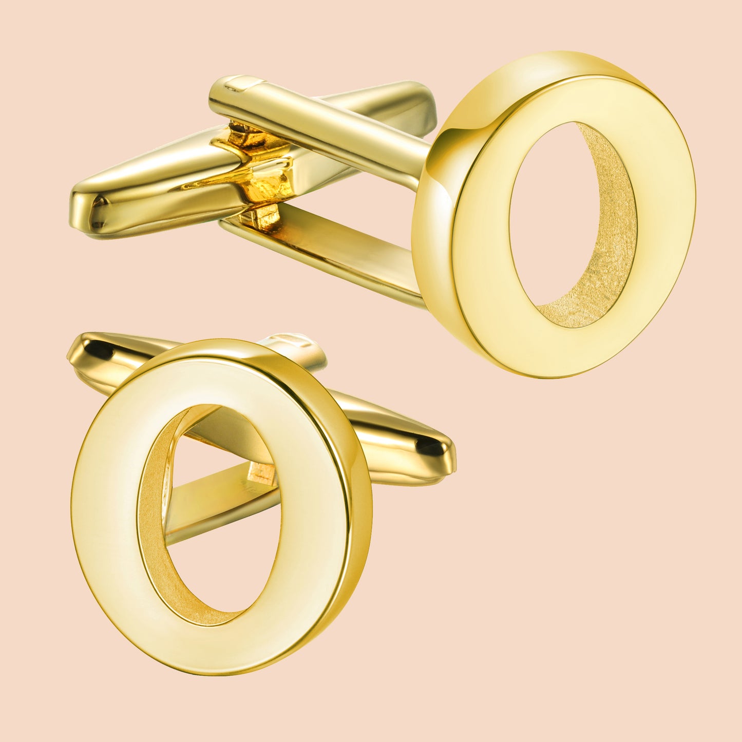 HAWSON Gold Tone Initial Cufflinks for Men