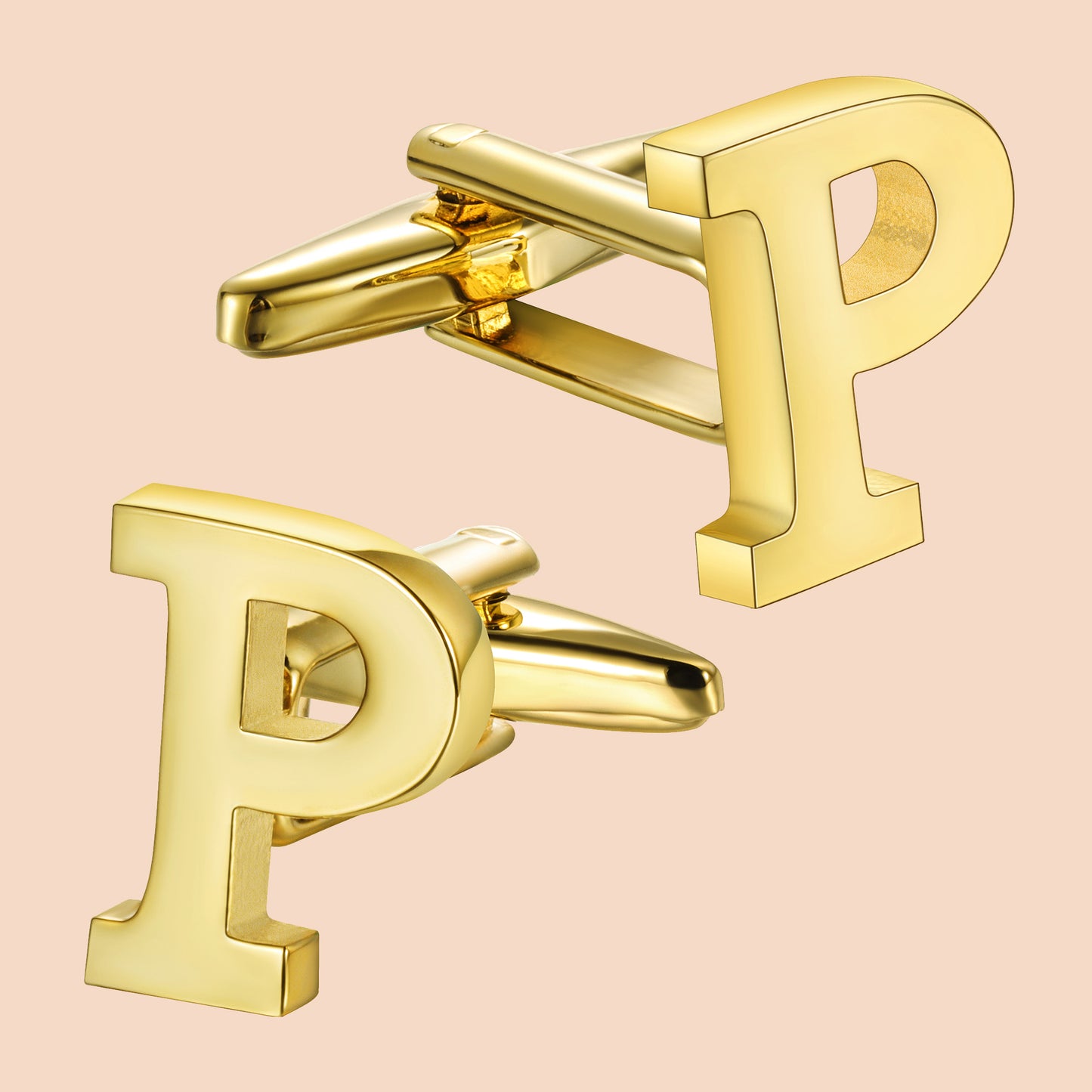 HAWSON Gold Tone Initial Cufflinks for Men