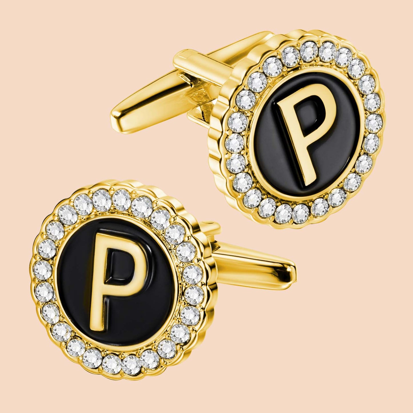 HAWSON Gold Tone Initial Cufflinks for Men