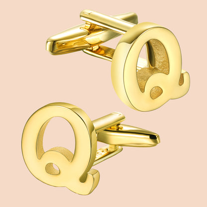 HAWSON Gold Tone Initial Cufflinks for Men