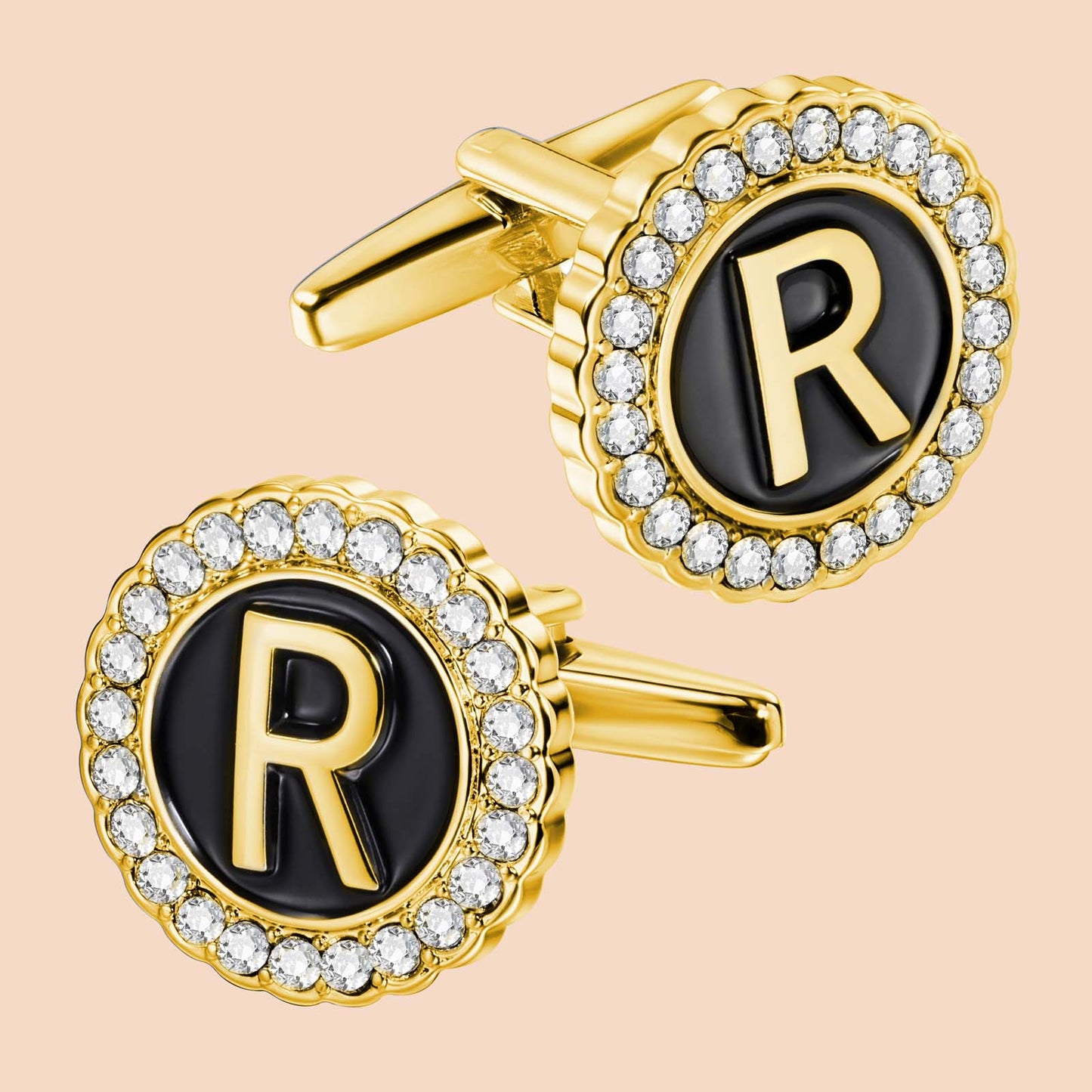 HAWSON Gold Tone Initial Cufflinks for Men