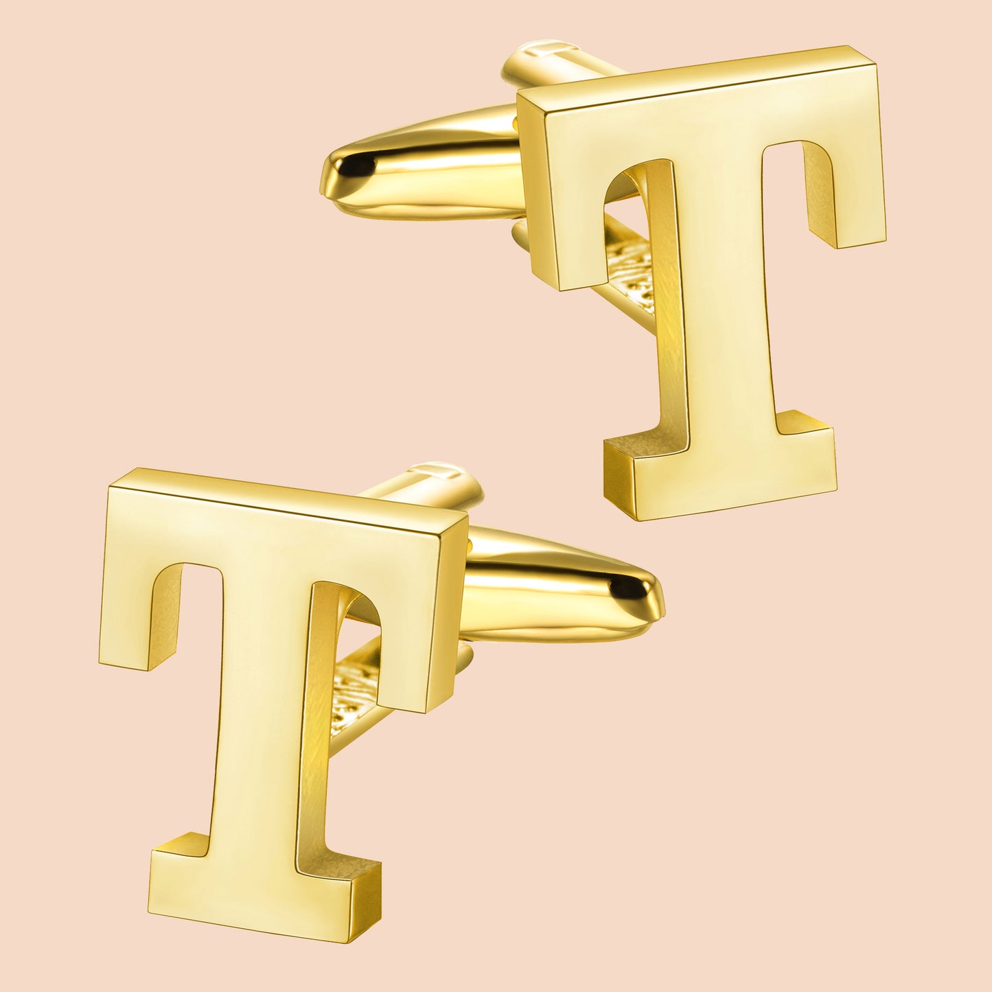 HAWSON Gold Tone Initial Cufflinks for Men