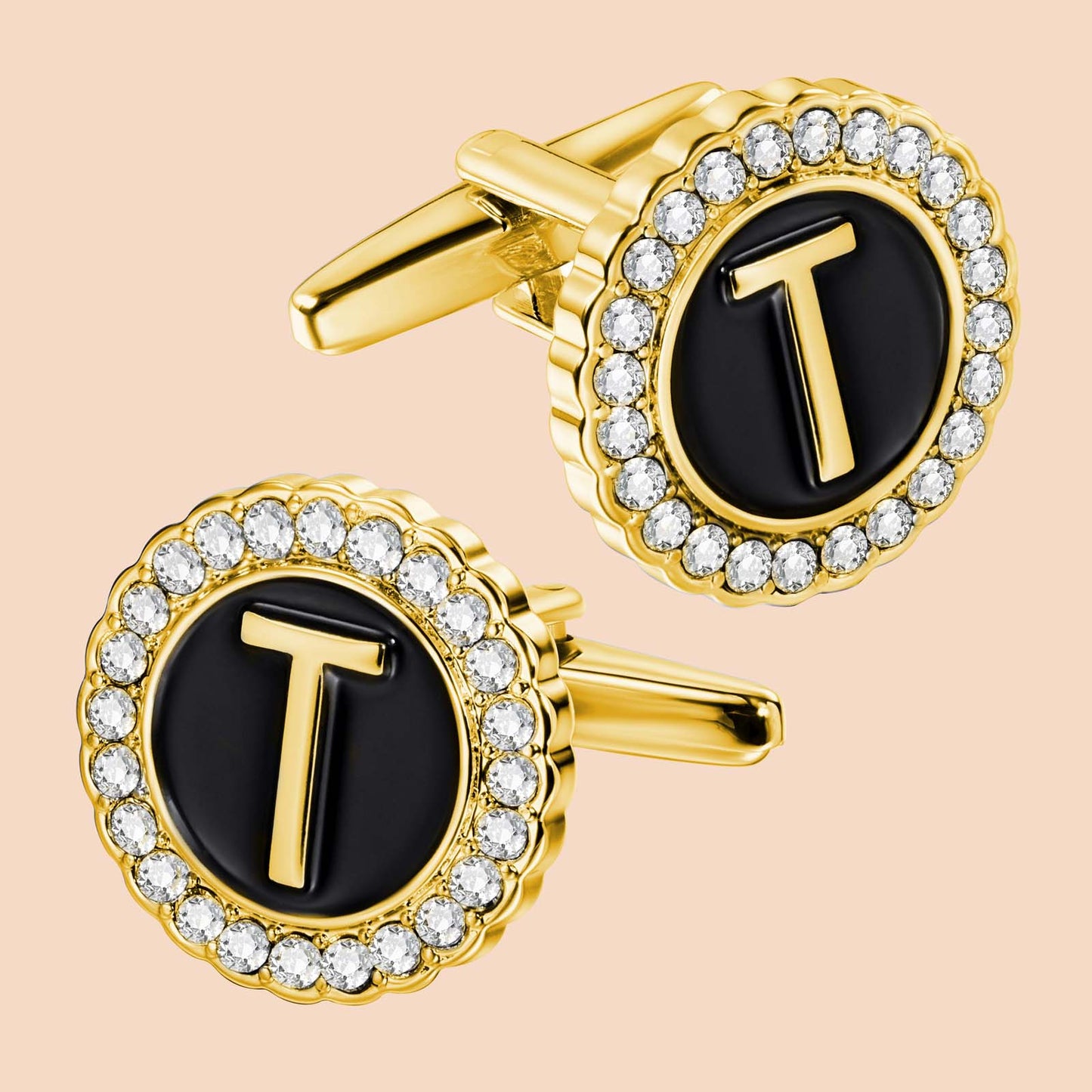 HAWSON Gold Tone Initial Cufflinks for Men