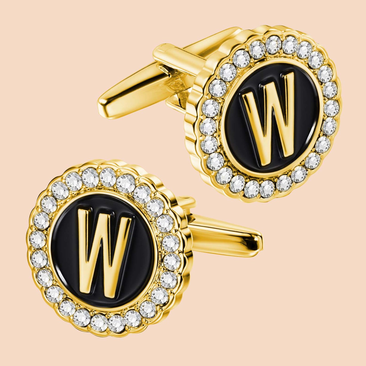 HAWSON Gold Tone Initial Cufflinks for Men