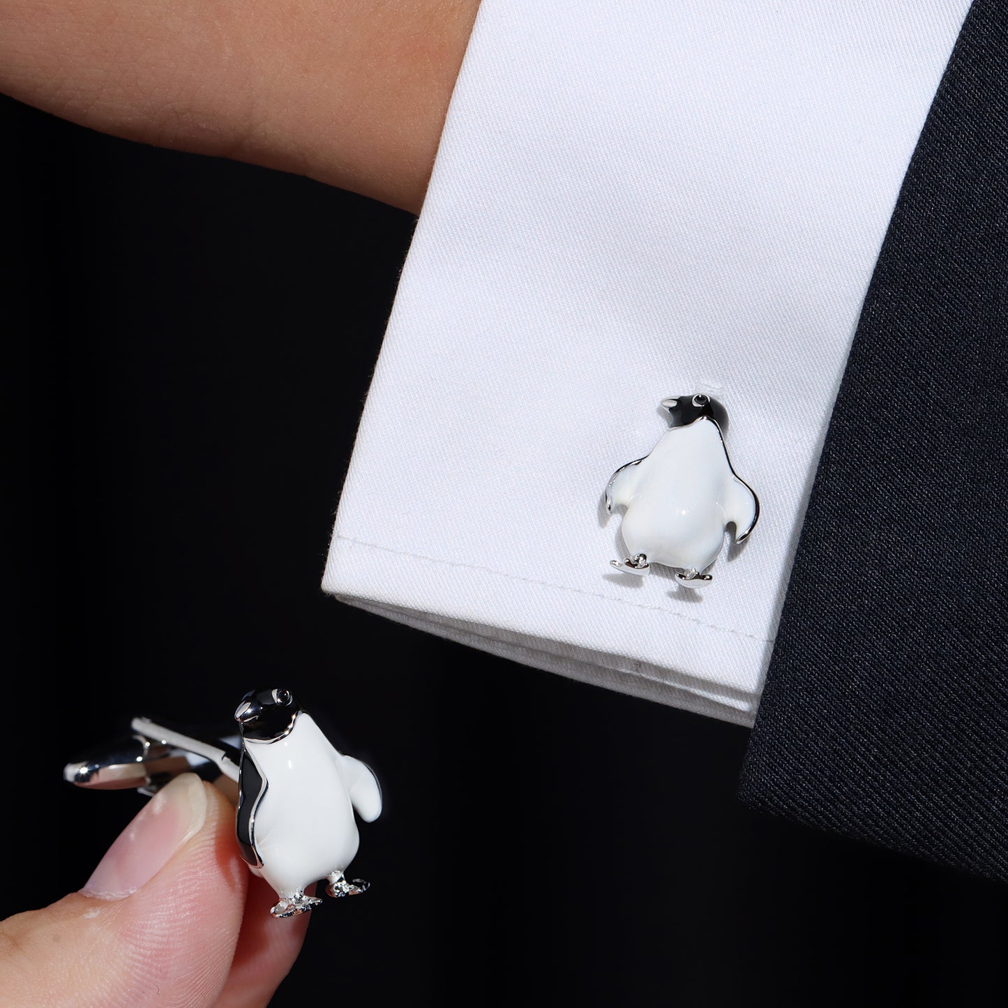 HAWSON Novelty Penguin Cufflinks for Men