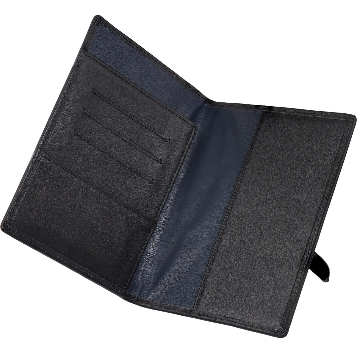 Black Genuine Leather Masonic Passport Cover | Travel ID Holder Wallet