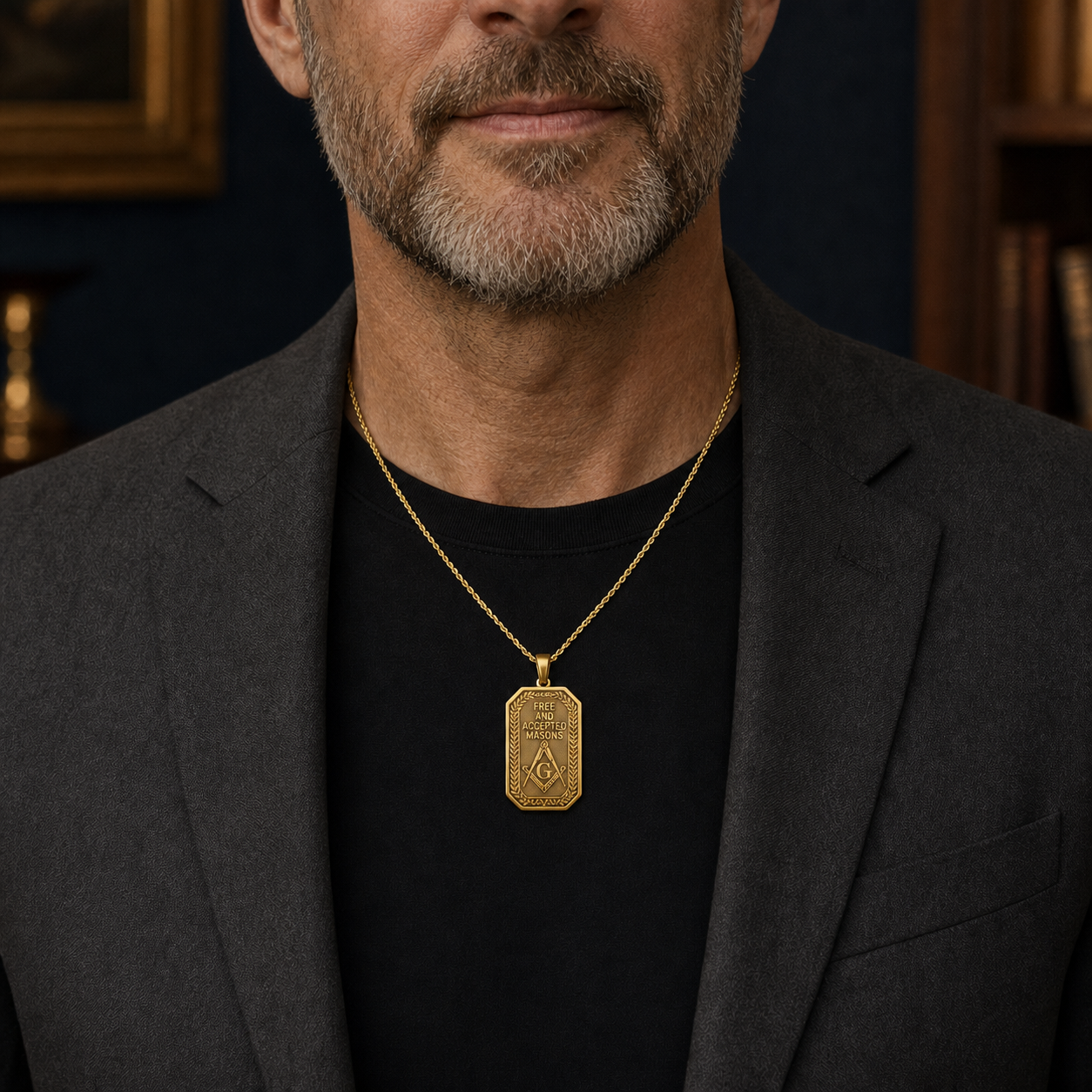 Free And Accepted Masons Necklace | Gold Stainless Steel Masonic