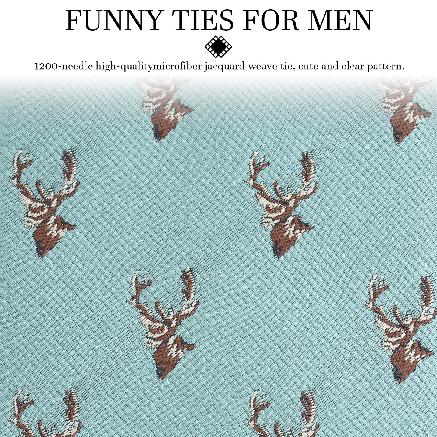 Fun reindeer pattern men's tie casual business style accessory