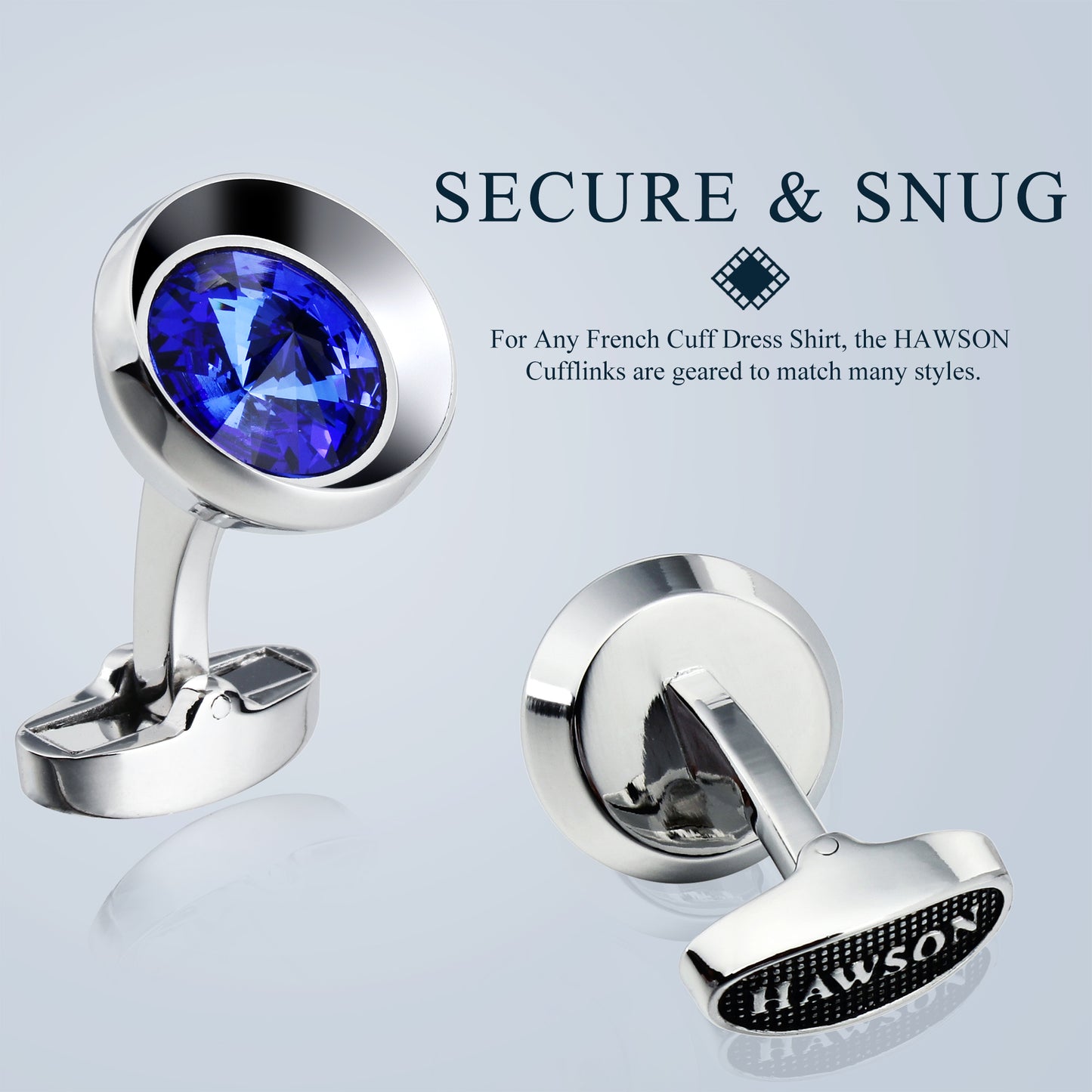 HAWSON Swarovski Crystal Cufflinks for Men