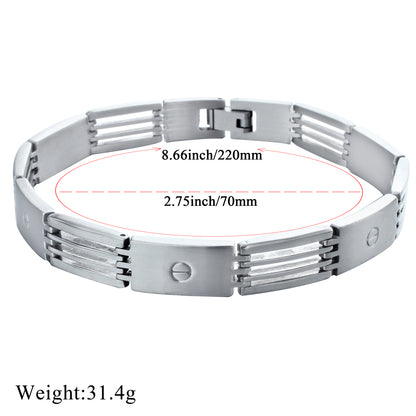 High-Quality Assorted Steel Cuff & Chain Bracelet | MOQ6