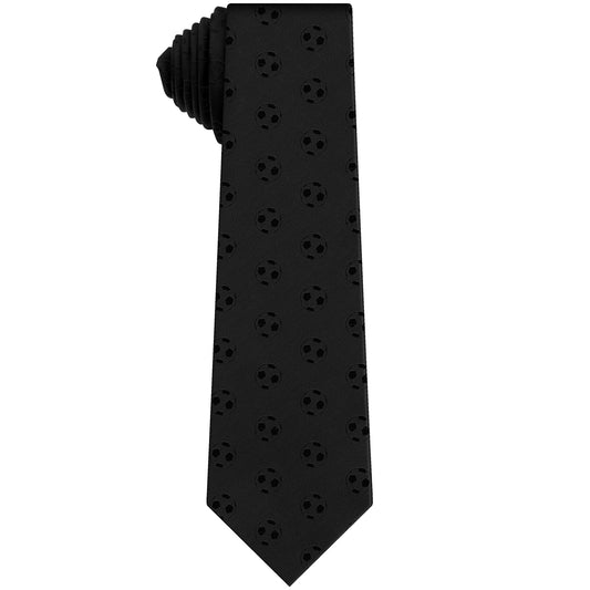 Black Soccer Ball Jacquard Tie for Men | Business & Formal Necktie